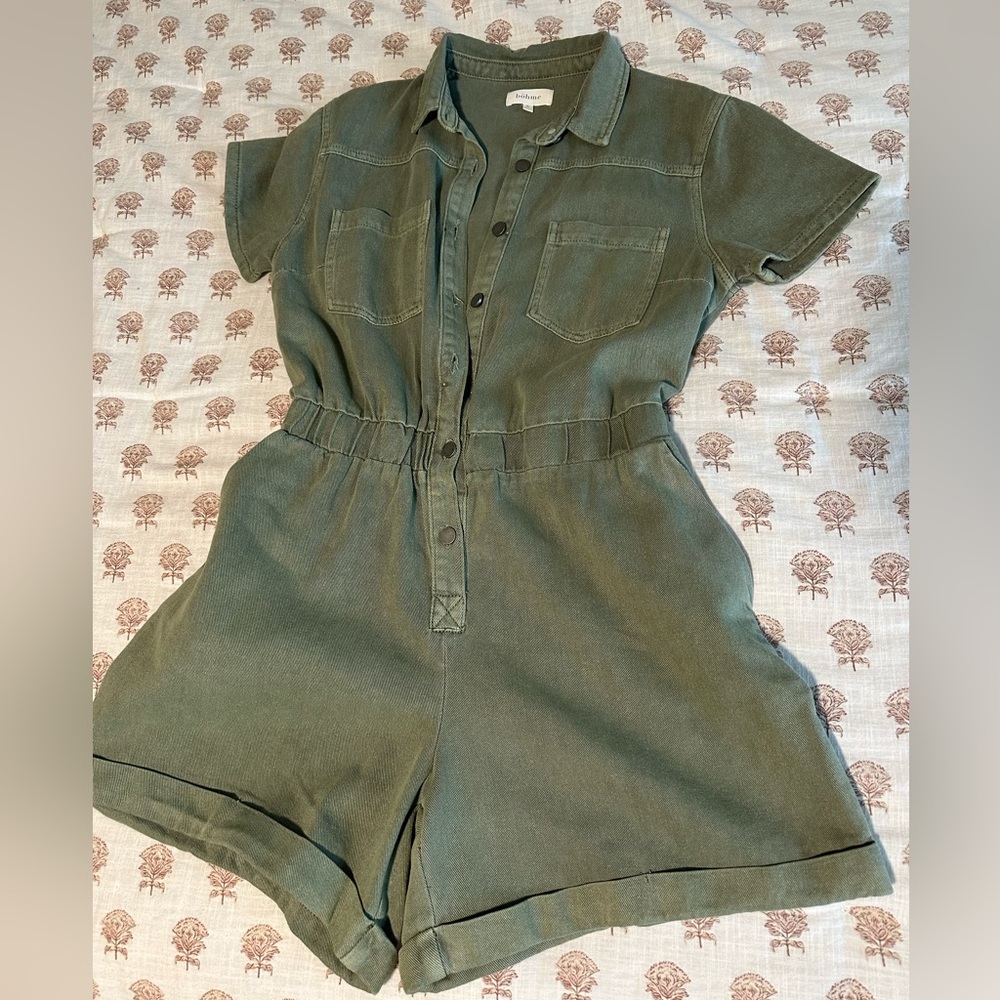 Denim Green Women's Romper